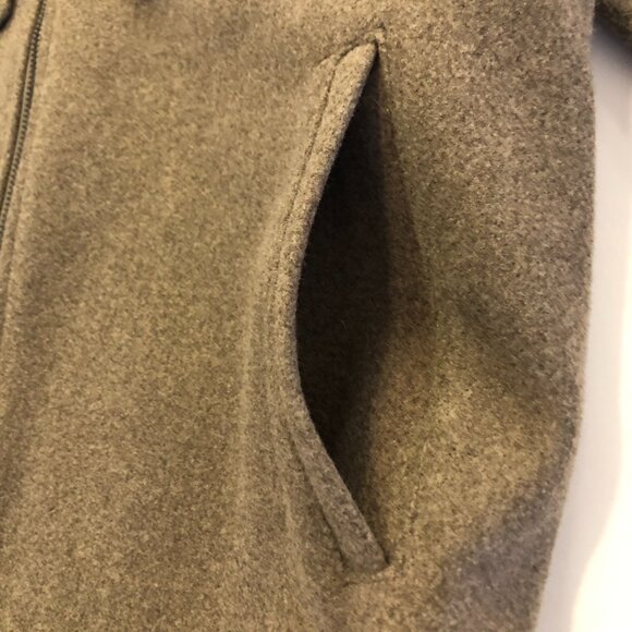 Anthropologie AVEC LES FILLES Coat Jacket Zip Up Front Light Brown Size M Collar - Picture 9 of 16